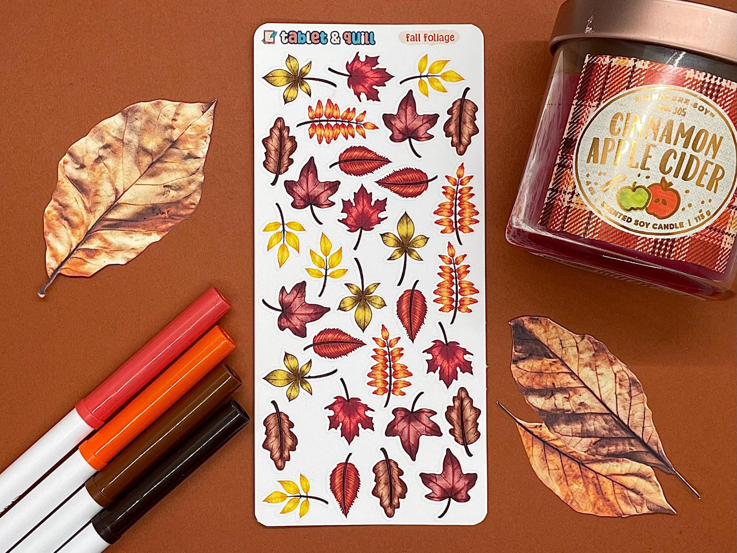 Autumn Leaves Themed Fall Foliage Color Sticker Sheet