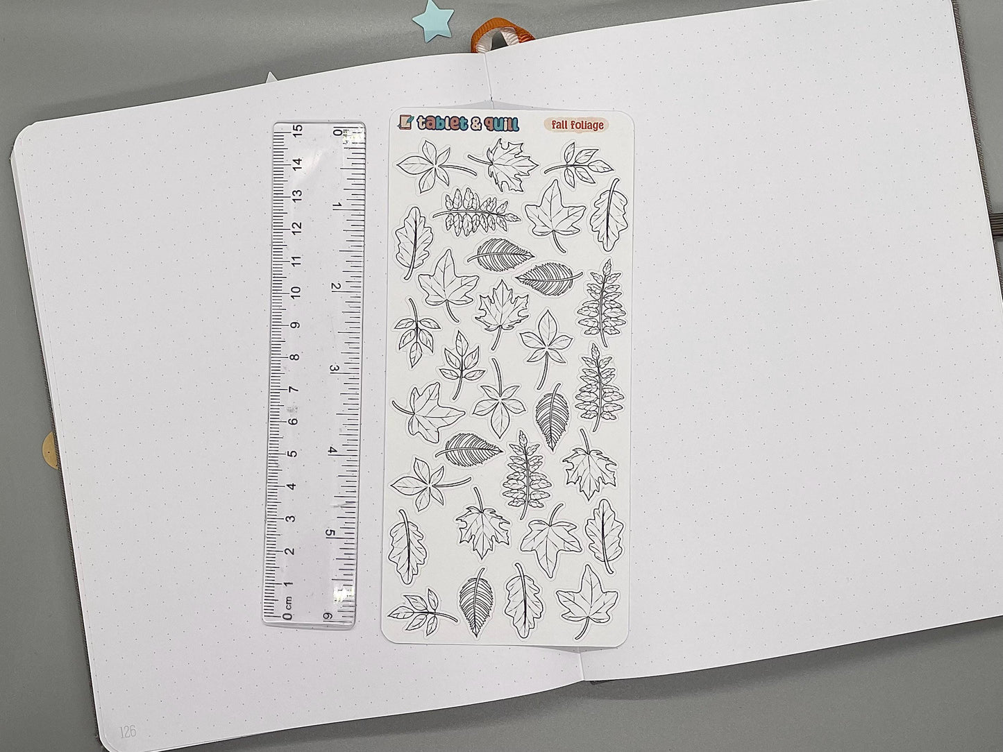 Autumn Leaves Themed Fall Foliage DIY Color Black & White Sticker Sheet