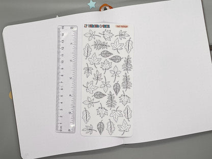 Autumn Leaves Themed Fall Foliage DIY Color Black & White Sticker Sheet