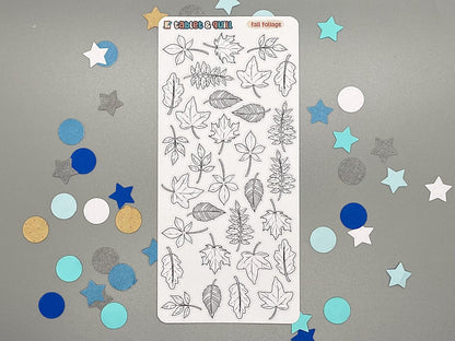 Autumn Leaves Themed Fall Foliage DIY Color Black & White Sticker Sheet