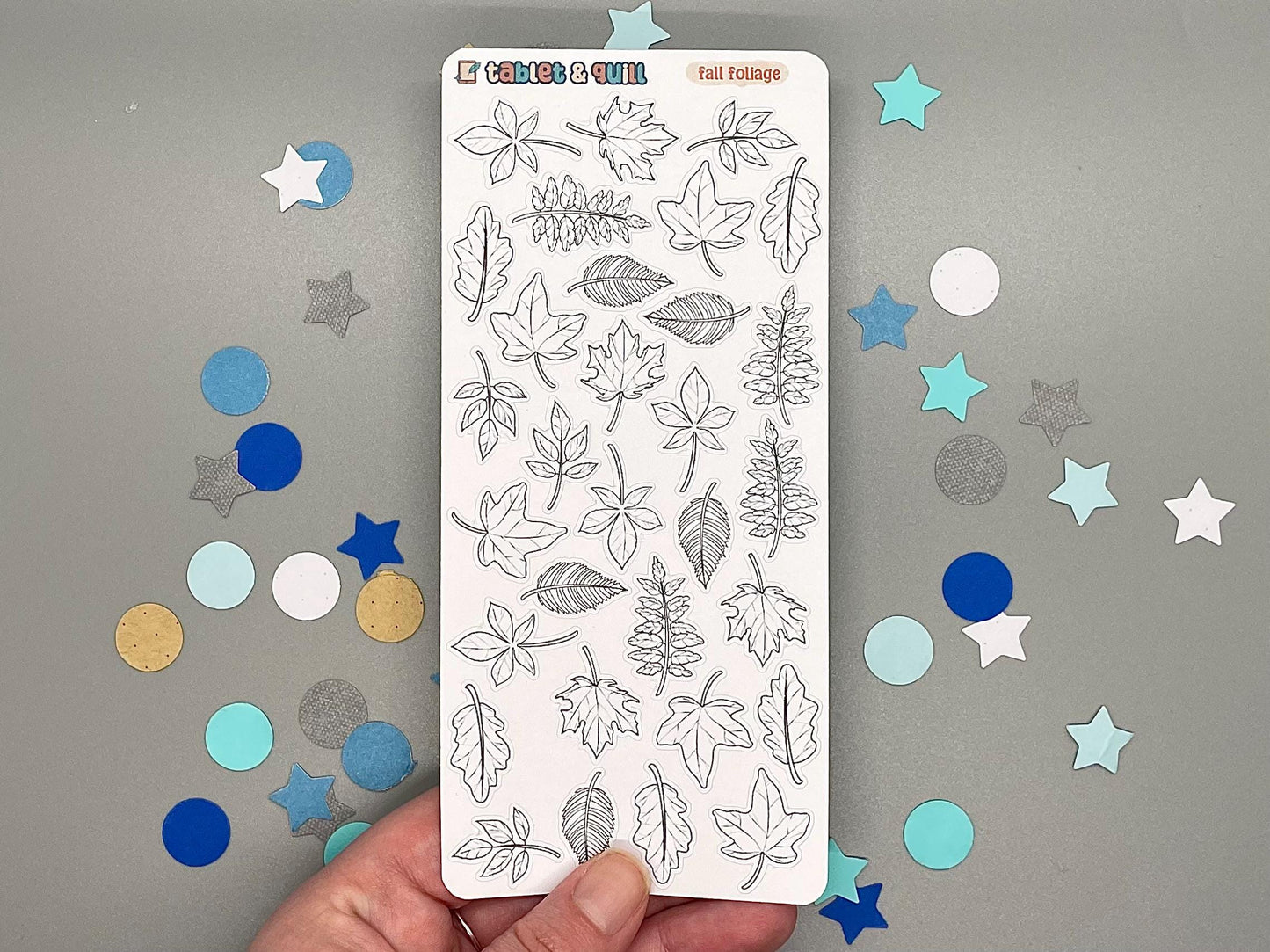 Autumn Leaves Themed Fall Foliage DIY Color Black & White Sticker Sheet