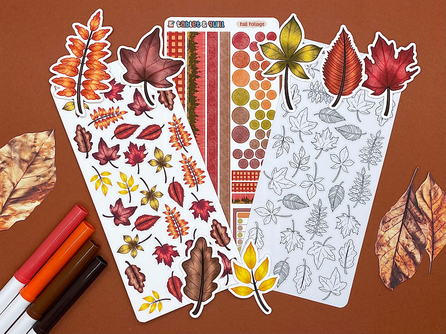 Autumn Leaves Themed Fall Foliage Color Sticker Sheet