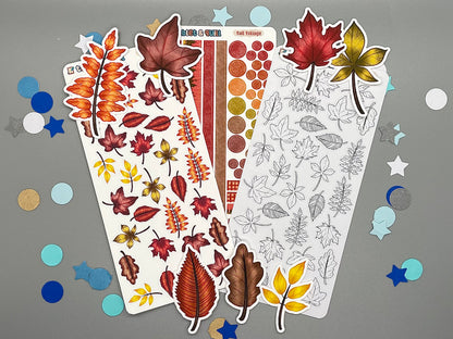 Autumn Leaves Themed Fall Foliage Die Cut Sticker Flakes