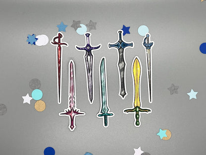 Sword Themed Fantasy Swords Sticker Flakes Die Cut Set