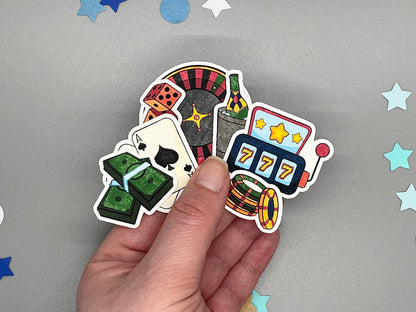 Casino Themed Feelin' Lucky Sticker Flakes Die Cut Set