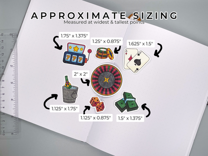 Casino Themed Feelin' Lucky Sticker Flakes Die Cut Set