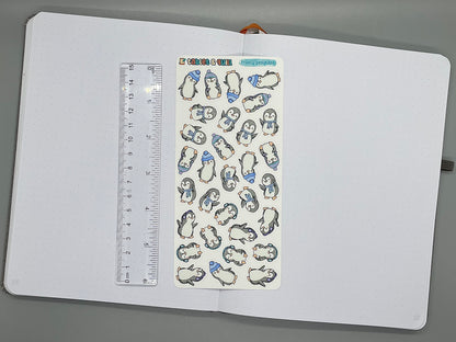 Penguin Themed Frosty Penguins Color Sticker Sheet