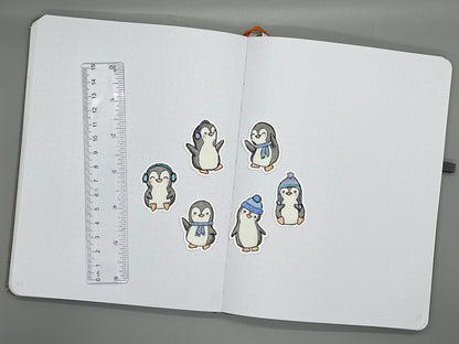 Penguin Themed Frosty Penguins Sticker Flakes Die Cut Set