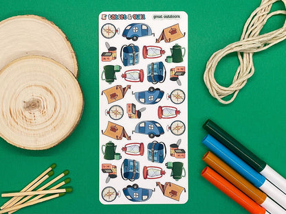 Camping Themed Great Outdoors Color Sticker Sheet