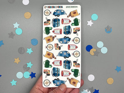 Camping Themed Great Outdoors Color Sticker Sheet
