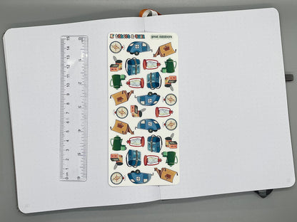 Camping Themed Great Outdoors Color Sticker Sheet