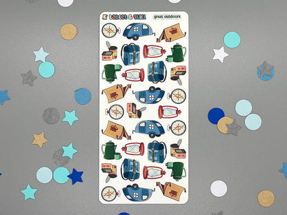 Camping Themed Great Outdoors Color Sticker Sheet