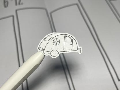 Camping Themed Great Outdoors DIY Color Black & White Sticker Sheet