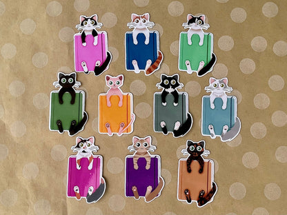Cat Journal Sticker Matte Paper or Laminated Vinyl