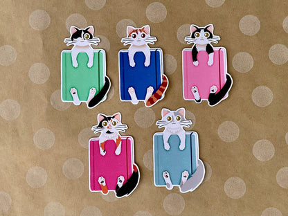 Cat Journal Sticker Matte Paper or Laminated Vinyl