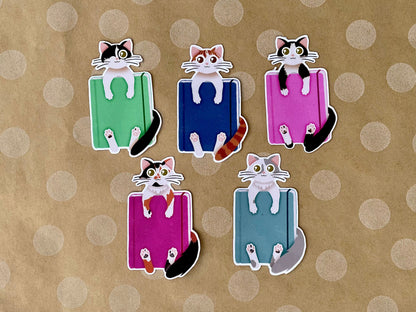 Cat Journal Sticker Matte Paper or Laminated Vinyl