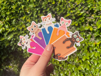 Cat Journal Sticker Matte Paper or Laminated Vinyl