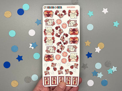 Valentine Themed Love Notes Color Sticker Sheet