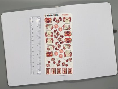 Valentine Themed Love Notes Color Sticker Sheet