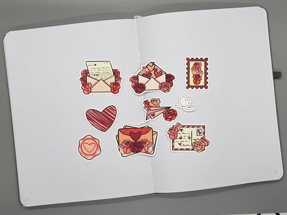Valentine Themed Love Notes Die Cut Sticker Flakes
