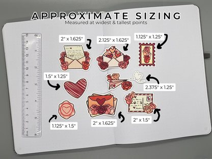 Valentine Themed Love Notes Die Cut Sticker Flakes