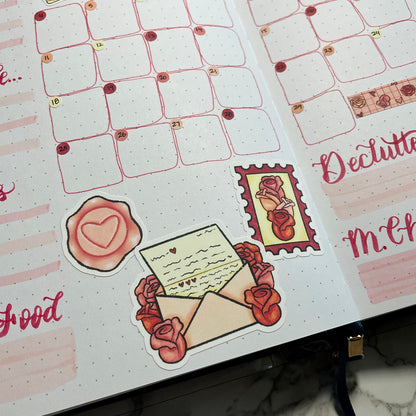 Valentine Themed Love Notes Die Cut Sticker Flakes