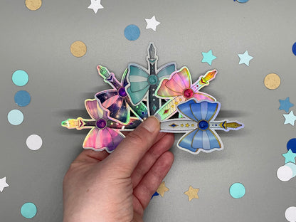 Glossy Holographic Magical Girl Fountain Pen Sticker