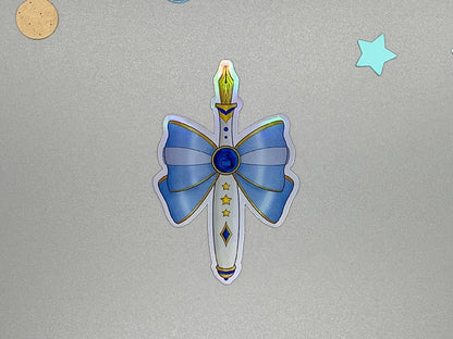Glossy Holographic Magical Girl Fountain Pen Sticker