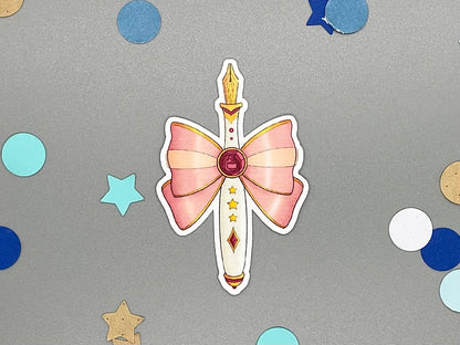 Matte Vinyl Magical Girl Fountain Pen Sticker