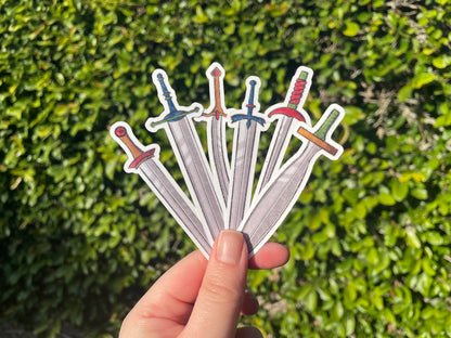 Sword Themed Mighty Swords Sticker Flakes Die Cut Set