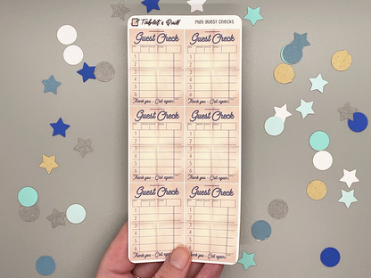 Retro Mini Guest Check Sticker Sheet