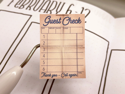 Retro Mini Guest Check Sticker Sheet