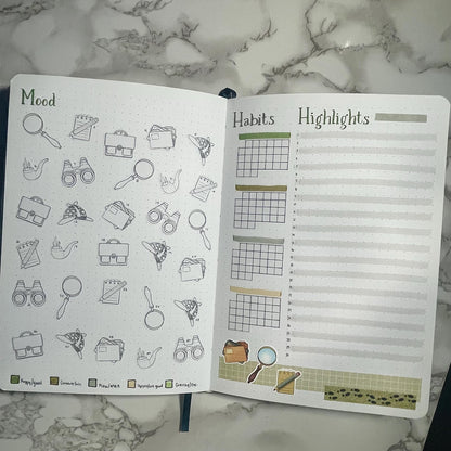 Detective Themed Mysterious Detective DIY Color Black & White Sticker Sheet