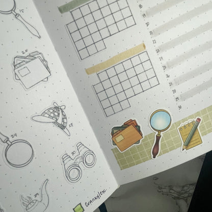 Blank Mini Calendar Stickers Sheet