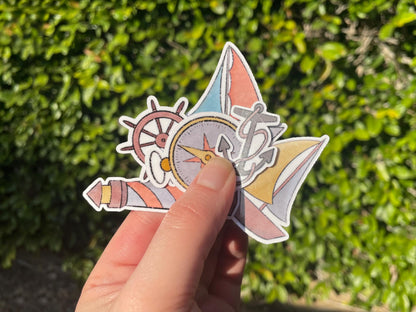 Sea Themed Nautical Travels Sticker Flakes Die Cut Set