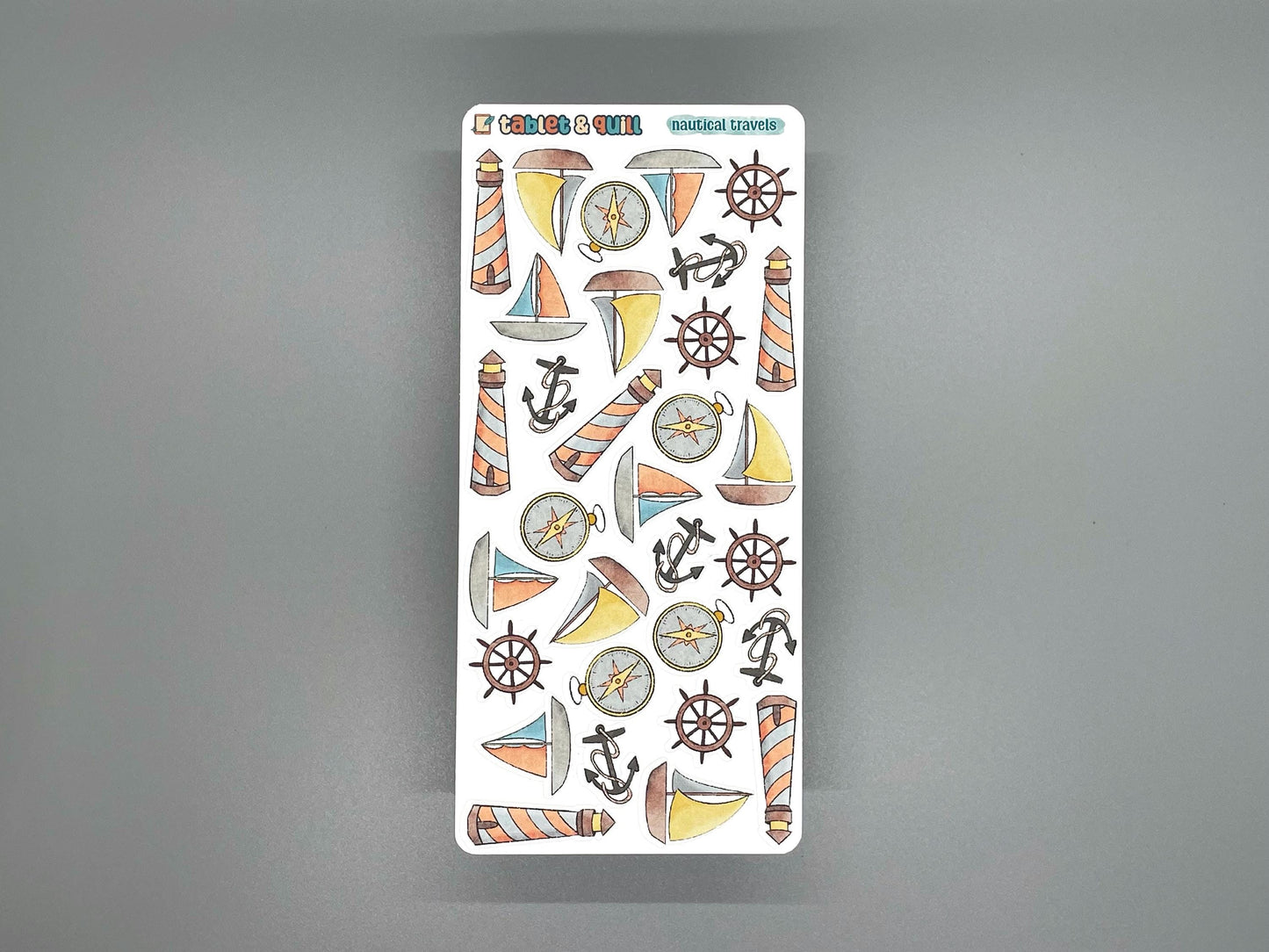 Sea Themed Nautical Travels Color Sticker Sheet