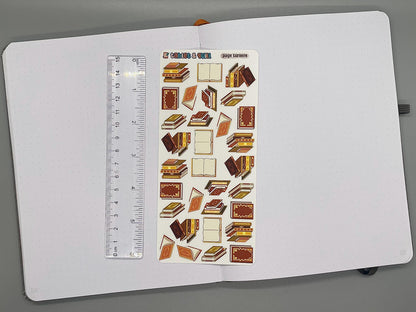 Book Themed Page Turners Color Sticker Sheet