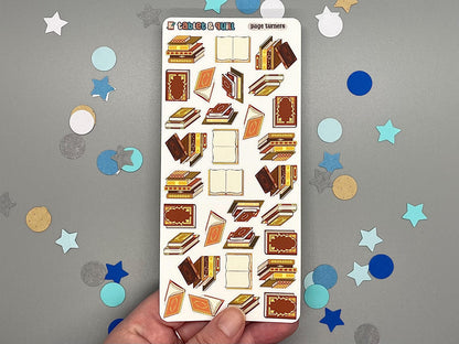 Book Themed Page Turners Color Sticker Sheet