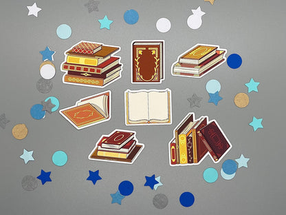 Book Themed Page Turners Sticker Flakes Die Cut Set