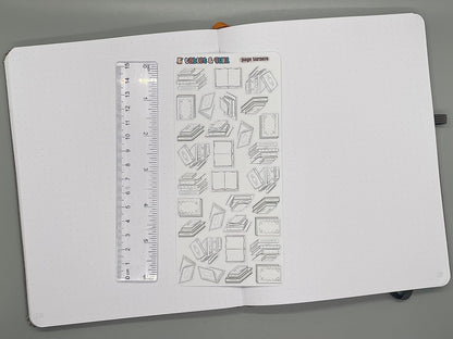 Book Themed Page Turners DIY Color Black & White Sticker Sheet