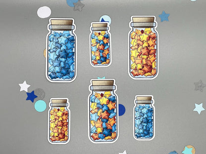 Paper Stars in a Wish Jar Sticker Flakes Die Cut Set