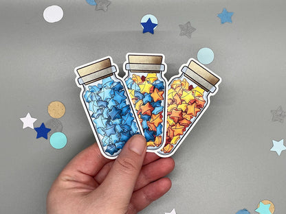 Paper Stars in a Wish Jar Sticker Flakes Die Cut Set