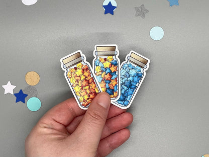 Paper Stars in a Wish Jar Sticker Flakes Die Cut Set