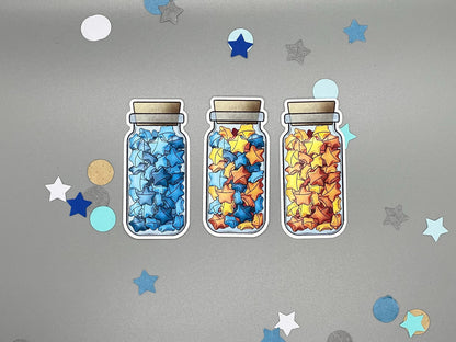 Paper Stars in a Wish Jar Sticker Flakes Die Cut Set