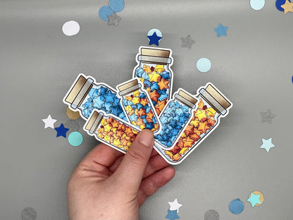 Paper Stars in a Wish Jar Sticker Flakes Die Cut Set