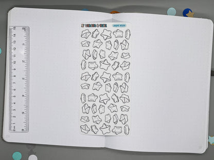 Paper Stars DIY Color Black & White Sticker Sheet