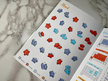 Paper Stars DIY Color Black & White Sticker Sheet