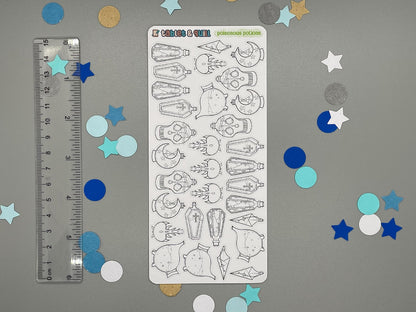 Potion Themed Poisonous Potions DIY Color Black & White Sticker Sheet