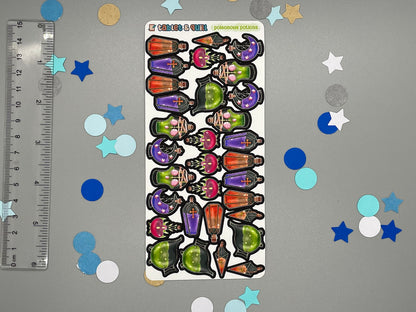 Potion Themed Poisonous Potions Color Sticker Sheet