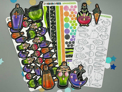 Potion Themed Poisonous Potions Sticker Flakes Die Cut Set